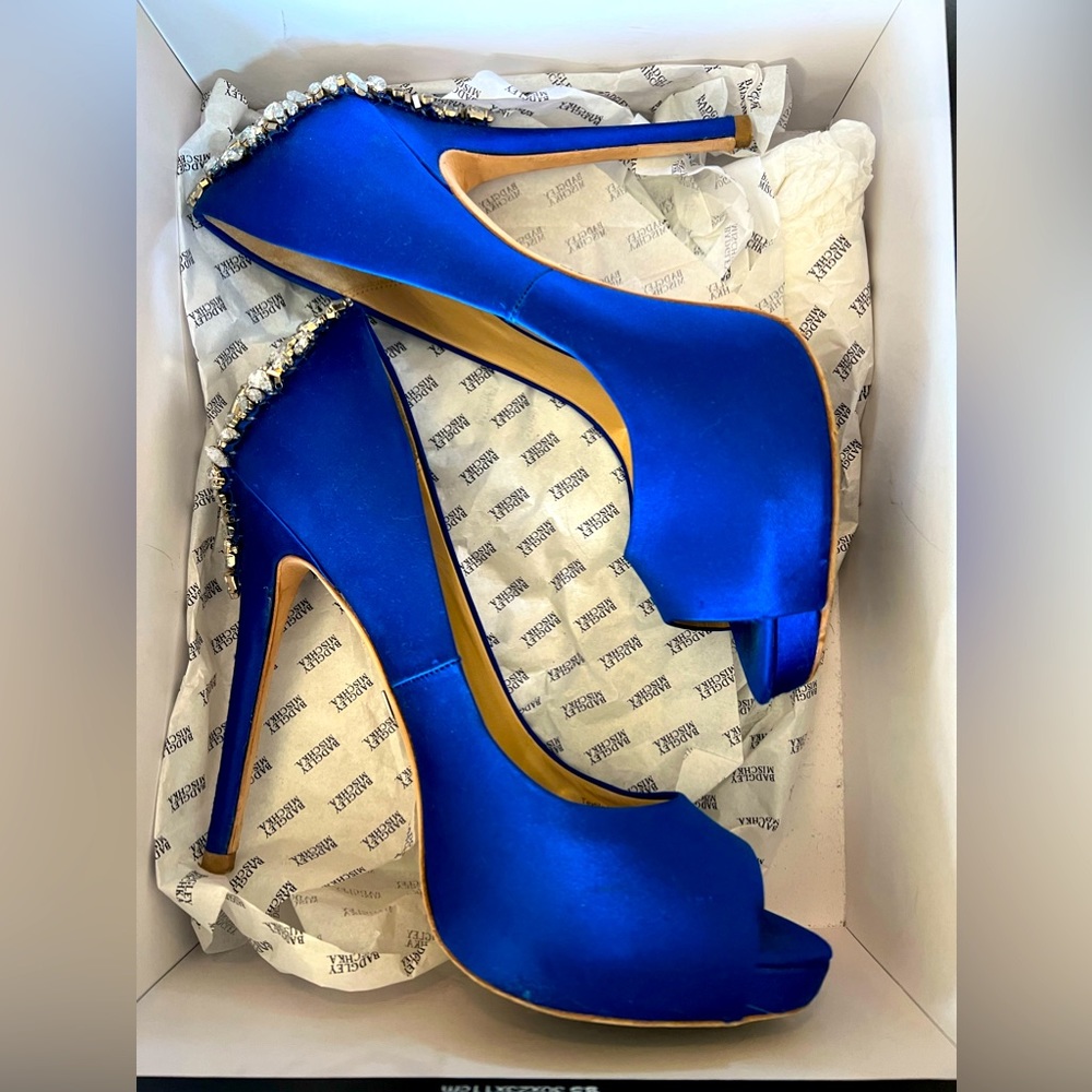 Perfect vibrant blue Badgley Mischka Wedding Shoe